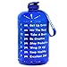AOMAIS Gallon Water Bottle with Motivational Time Marker, Large 128 oz, Leak-Proof, Wide Mouth, BPA Free Water Bottles for Sports Gym Fitness Work(1 Gallon, Blue)