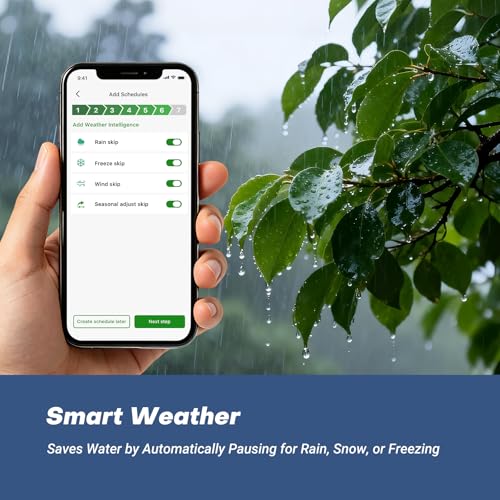 Inkbird IICO-800 8 Zone WiFi Irrigation Control Unit with Protective Cover, 16 Irrigation Programs, Rain Jump, Water Calculation, Manual Irrigation, Control Unit for Garden