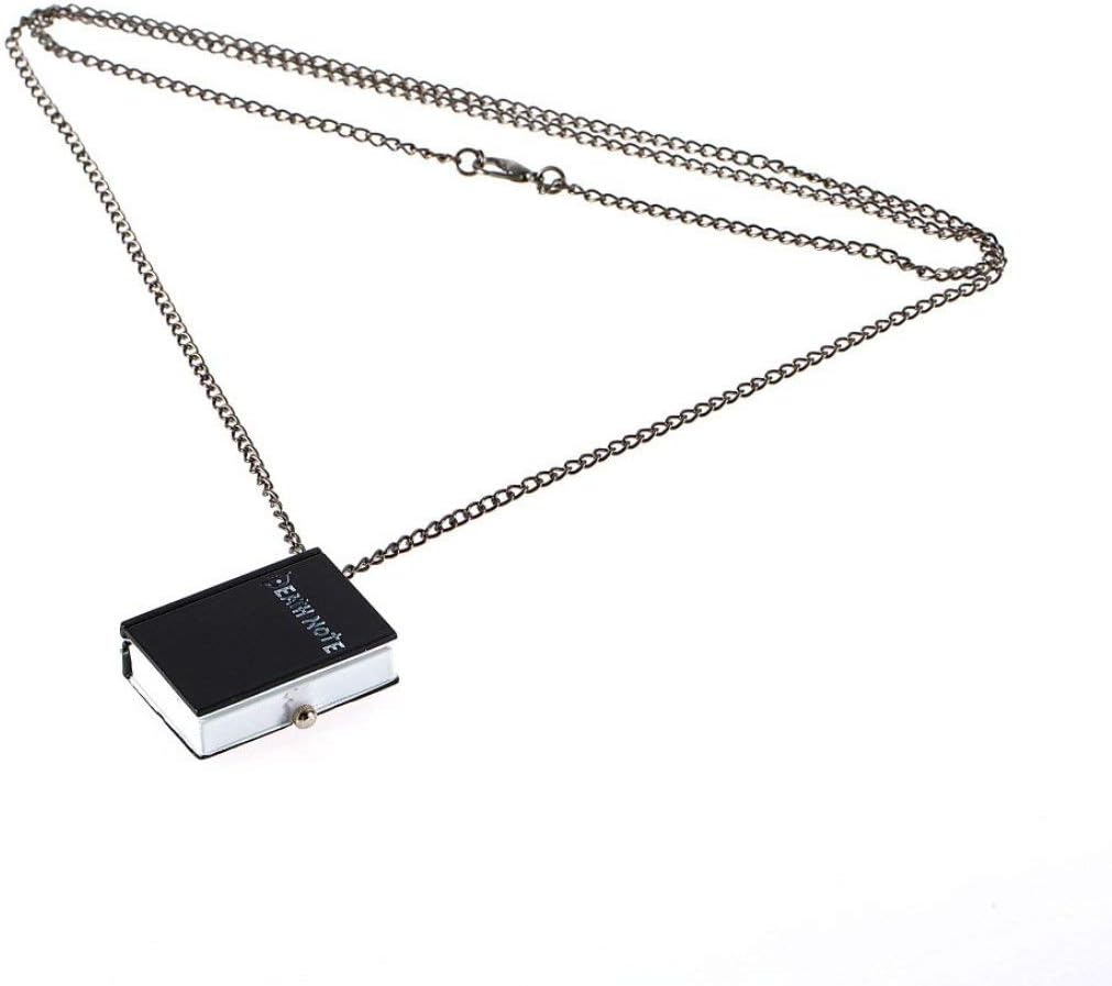 Candyboom Unisex Vintage Unique Death Note Book Quartz Pocket Watch Pendant Necklace Popular Rectangle Shaped FOR Gift