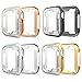 Leagway Case Compatible with Apple Watch 44mm iWatch Series 4, 4Pack Ultra-Thin Soft TPU Plated Plating Frame Bumper Clear Screen Protector All-Around Protective Scratch-Resistant Cover Case (44mm)