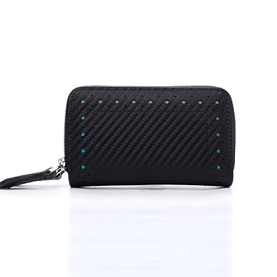 Amazon キーケース メンズ 人気 ブランド カーボンレザー ダブル