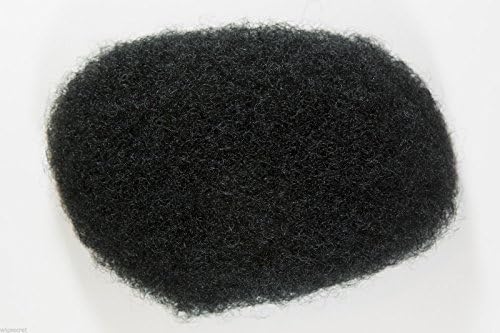 Natural Afro Style Tight Curly Men's Wig Toupee base 6 1/4 by 9 inches