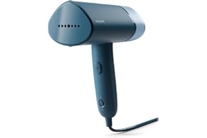 Philips 3000 Series Handheld Travel Steamer, Compact & Foldable, Fast Heat Up, 3.3oz capacity, up to 20g/min continuous steam, No Ironing Board Needed, Blue (STH3000/20)