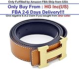 HG-products H-Style unisex Business Casual Belt [3.8CM] (Gold/Brown, 115CM [Waist 30~36