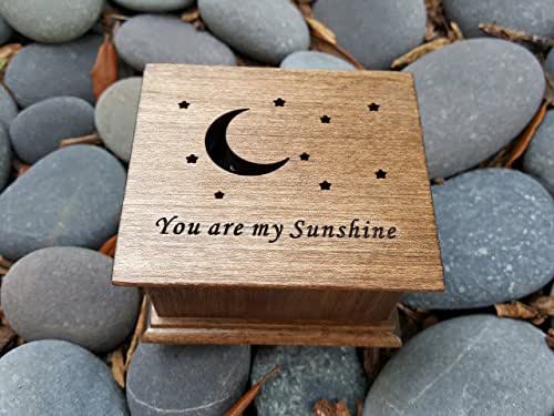 Amazon.com: Personalized wooden music box with You are my sunshine engraved on the top along ...