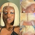 EQ DUOUPA 613 Lace Front Wigs Human Hair 13x4 Straight Lace Frontal Wigs Human Hair Blonde Wig Pre Plucked With Baby Hair 180 Density Lace Front Human Hair 8 Inch