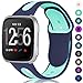 Maledan Sport Bands Replacement for Fitbit Versa/Versa Lite/Special Edition Women Men, Small, Blue/Teal