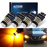 AUTOGINE 4 X Super Bright 9-30V 3157 3156 3057 3056 4157 LED Bulbs 3014 54-EX Chipsets with Projector for Turn Signal Lights Sidemarker Lights, Amber Yellow