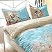 Vaulia Lightweight Duvet Cover Set, Vintage Watercolor Flower Print Pattern - Queen Size