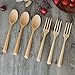 Wooden Forks and Spoons Set, ADLORYEA 6 Piece Natural Wooden Utensils for Eating, 7.5 Inch Handmade Korean Wood Spoon for Pasta, Dinner, Tea, Salad Desserts, Chips, Snacks, Cereal, Fruit