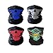 Swesy Seamless Tube Skull Cycling Face Mask - Breathable Windproof Tube Face Mask Half Face for Outdoor Riding (Pack of 4)