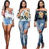 Sunward(TM) Women Sexy Strapless Off Shoulder Sleeve Embroidered Blouse