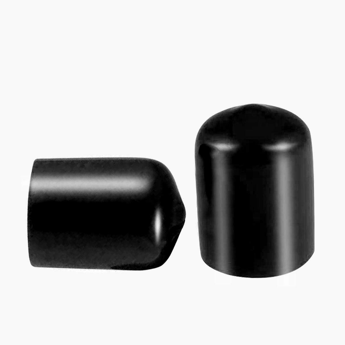 50 Pcs Screw Thread Protectors, Inner Dia 13mm PVC Rubber Round Tube Bolt Cap Plastic End Cap Cover Black Thread Protectors