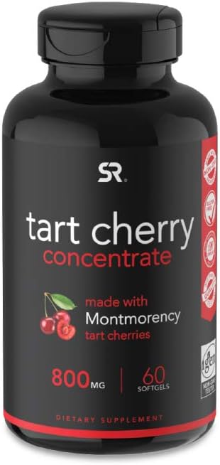 Tart Cherry Concentrate - Made from Montmorency Tart Cherries; Non-GMO & Gluten Free (60 Liquid Softgels): Health & Personal Care