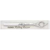 Feather Silver 7.25" Styling Razor Handle - Professional Hair Tool | Ergonomic Hair Cutting Handle with No-Touch Blade System, Made in Japan, Fits Feather Standard, R-Type &amp; Texturizing Blades