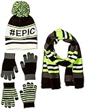 The Children's Place Big Boys Beanie Scarf and Texting Glove Set, Black, Large/X-Large/8+Year