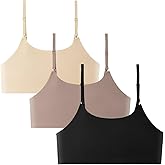 Camivile 3PCS Cami Bras Unpadded Seamless Bralette Smooth Everyday Basic Sleeping Bra Sports Bra for Women Girls