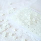 Jabrand 240pcs Glass Beads for Bracelets, 6mm Round Glass Beads for Jewelry Making DIY Crafts (White)