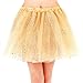 YoungLove Women's Classic 3 Layered Tulle Sparkling Sequin Tutu Skirt, Golden