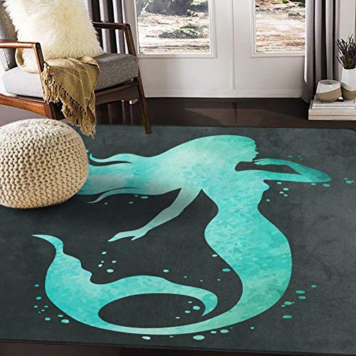 ALAZA-Mermaid-Silhouette-Watercolor-Area-Rug-Rugs-for-Living-Room-Bedroom-7-x-5 ALAZA Mermaid Silhouette Watercolor Area Rug Rugs for Living Room Bedroom 7' x 5'