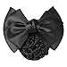 AKOAK 2 Pcs Black Bowknot Decor Snood Net Barrette Hair Clip Bun Cover