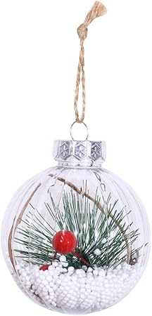Bestoyard Suspension Noel Boule De Noël Transparente Avec