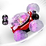 YKS Invincible Tornado Twister - Multifunctional Rechargeable RC Acrobatic Stunt Car with LED Lights and Music (Red)
