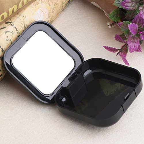 Bettal Portable Contact Lens Case Travel Kit Mirror +Bottle + Tweezers Container Holder (Black)