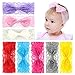Zapire 8pcs Lace Bows Baby Headbands for Baby Girl Headbands Hair Accessories - Soft Elastic Flower Bows Hair Band (8pc Lace Bow)