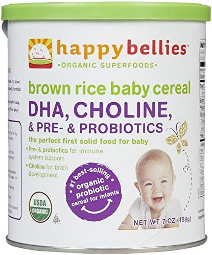 Happy Family happy bellies Baby Cereal - Brown Rice - 7 oz - 6 pk