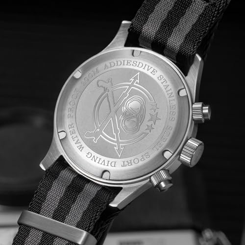 ADDIESDIVE 39 MM Chronograph Watch Panda Dial Quartz VK64 Movement Synthetic Sapphire Super Lume 100 M Mens Waterproof Watches Comfortable Nylon Strap