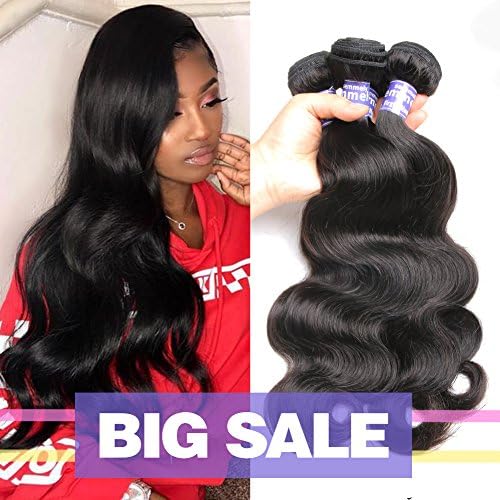 Semmely 8A Brazilian Hair 3 Bundles Body Wave 12 14 16inch Unprocessed Virgin Human Hair Bundles Weave Natural Black Color