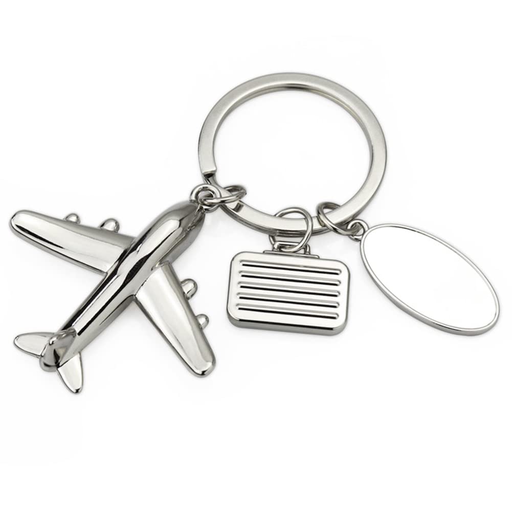ARFUKA Keyring Airplane Model Luggage Tag Pendant Keychain Metal Key Ring Charm Jewellery Christmas Birthday Gift Keyrings Key Chain Key Ring Holder for Men and Women