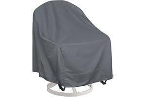 ZILOMI Outdoor Swivel Lounge Chair Cover, Fits Most Lawn Patio Chairs/Swivel Dining Chair（28" L X 31" W X 36" H）,480D Oxford Cloth Water-Resistant,Gray