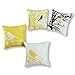 CaliTime Set of 4 Soft Canvas Throw Pillow Covers Cases for Couch Sofa Home Decoration Shadow Bird Tree Branches Silhouette 18 X 18 Inches Bright Yellow