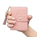 ZOOEASS Women's Mini Credit Card Case Wallet with ID Window and Card Holder purse 9 Colors(Pink)