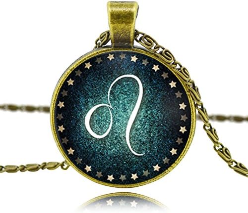 Charm Time Gem Necklace Leo Zodiac Signs Necklace Pendant
