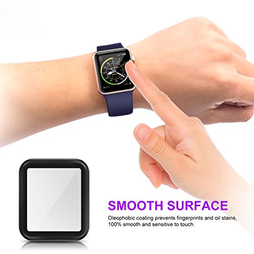 Celltronics iWatch 42mm Tempered Glass Screen Protector, [3D Full Coverage] [Anti-Scratch] [High Definition] for Apple Watch 42mm Series 3/2/1 (Black) - Thumbnail 4