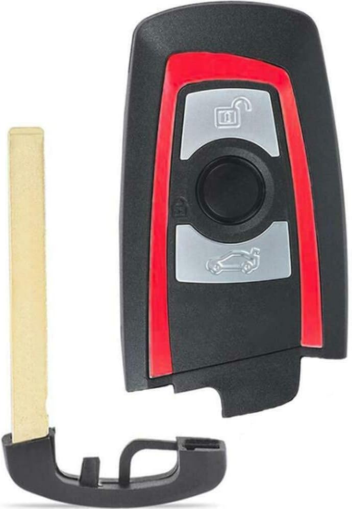 Remote Control Key Shell Compatible with BMW F SERIES 1 3 5 7 X1 X3 X5 X6 Replacement Shell Cover 3 Buttons Red Strip Repair Replacement Blade Virgin Image Trunk - Image 3