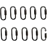 CUFEAL 10- Pack Heavy Duty D Shape Chain Locking M4 4MM Chain Quick Link Connector (Black)