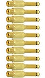 CESS 6.35mm 1/4inch Male Mono Plug to RCA Female Audio Adapter Connector - 6.35mm Mono Male to RCA Female (LW) (10 Pack)