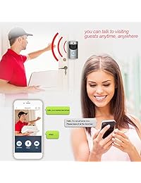 Timbre de vídeo Awakingdemi Smart Doorbell 720P HD WiFi cámara de seguridad con Chime, conversación y vídeo bidireccional en tiempo real, visión nocturna, detección de movimiento PIR y control de aplicaciones para iOS, Android y Coogle, 5823835238