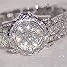 Gotd New Women Watches Rhinestone Ceramic Crystal Quartz Watches Lady Dress Watch Birthday Gifts (Silver)