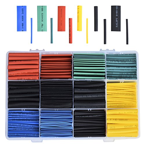 DEDC 530Pcs Heat Shrink Tubing with Case 8 Size 5 Color