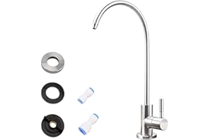 HOANMPY Water Filter Faucet,Drinking Water Faucet Fits Reverse Osmosis and Water Filtration System for Kitchen Bar Sink Faucet in Non-Air Gap SUS304 Stainless Modern Brushed Nickel Lead-Free