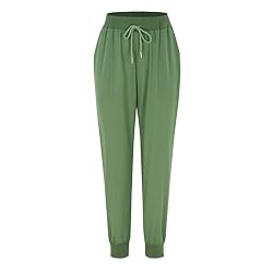 Pants for Women Drawstring Back Elastic Waist