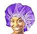 Donna Super Jumbo Shower Cap Waterproof Material 1pc for Women or Men Shower Cap for Roller Sets, Afros, Twist, Silk Wraps and More Reusable, 1PC PURPLE COLOR