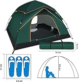 GEEDIAR Automatic Pop Up Tent 3-4 Person Waterproof UV 210T 210D Carry Bag view 5