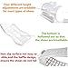 Darius Shoe Slots Space Saver Adjustable Closet Organizer,Double Storage Rack Holder, Set of 4 White