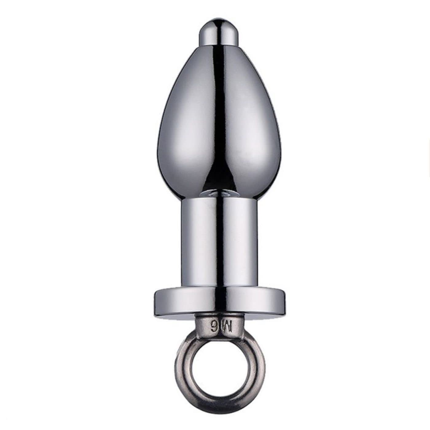 Bondage Masters Butt Plug Metal Tunnel Plug with Removable Core Plug, Silver